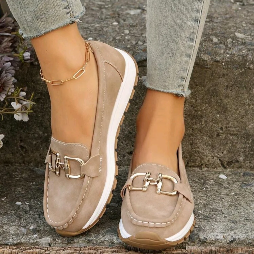 Thick-Soled, Comfortable Slip-On Shaking Shoes, Khaki Women's Soft-Soled - Picture 1 of 6